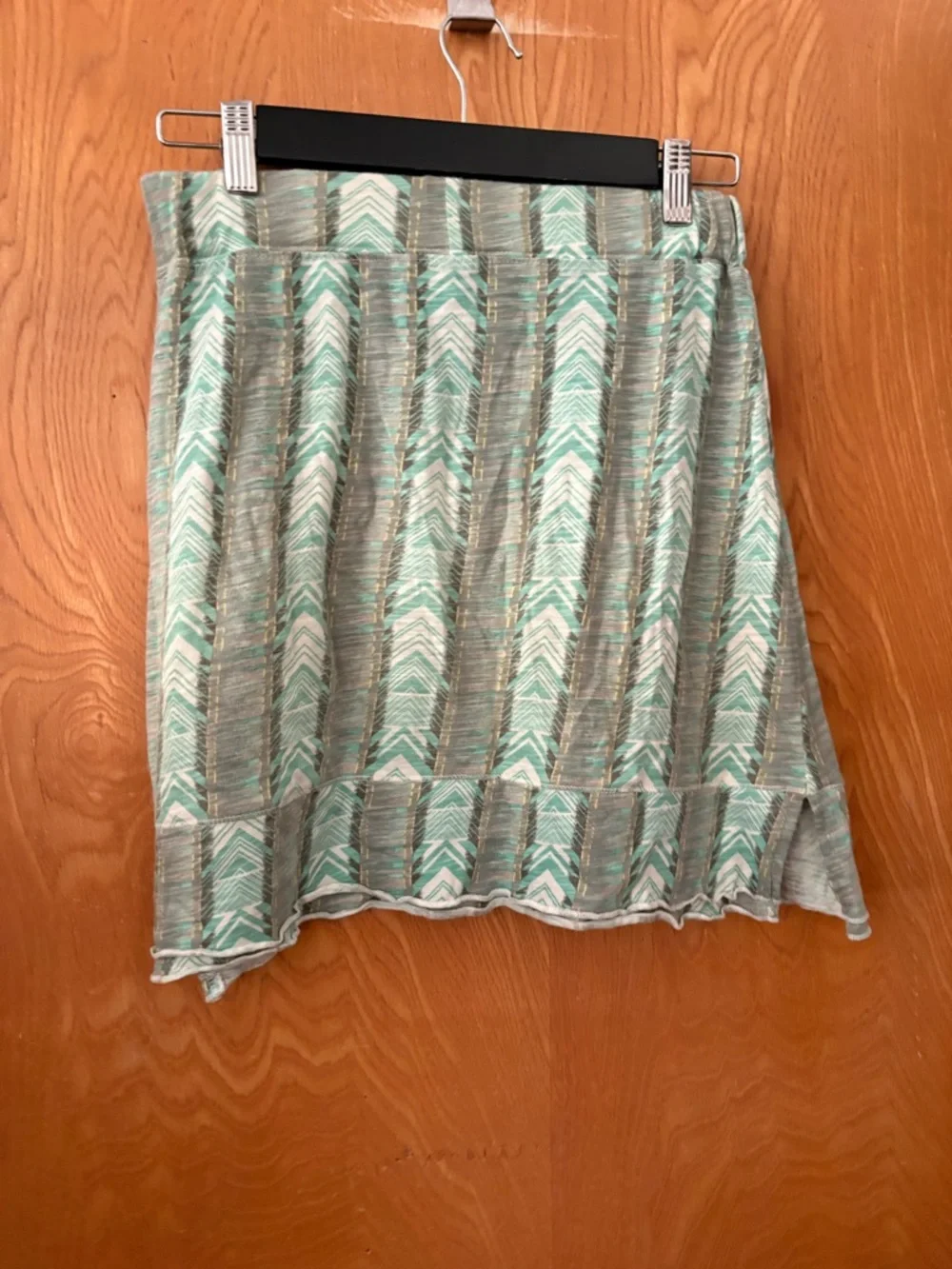Carve Designs Mint and Gray Chevron A-Line organic cotton midi Skirt XS - Picture 6 of 7
